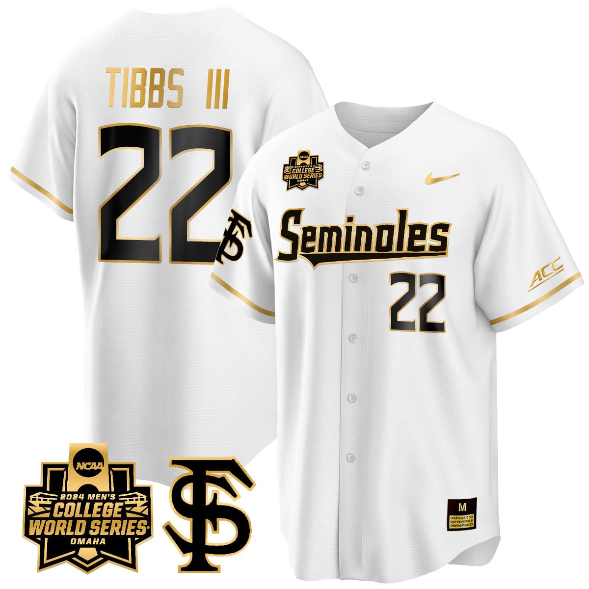 Men's Florida State Seminoles 2024 College World Series Vapor Premier Limited Jersey V1 - All Stitched