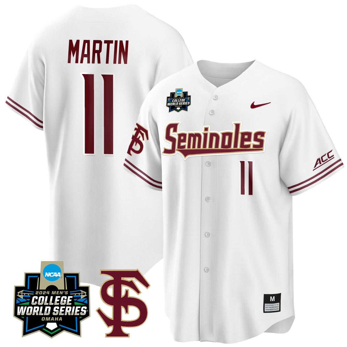 Men's Florida State Seminoles 2024 College World Series Vapor Premier Limited Jersey V1 - All Stitched