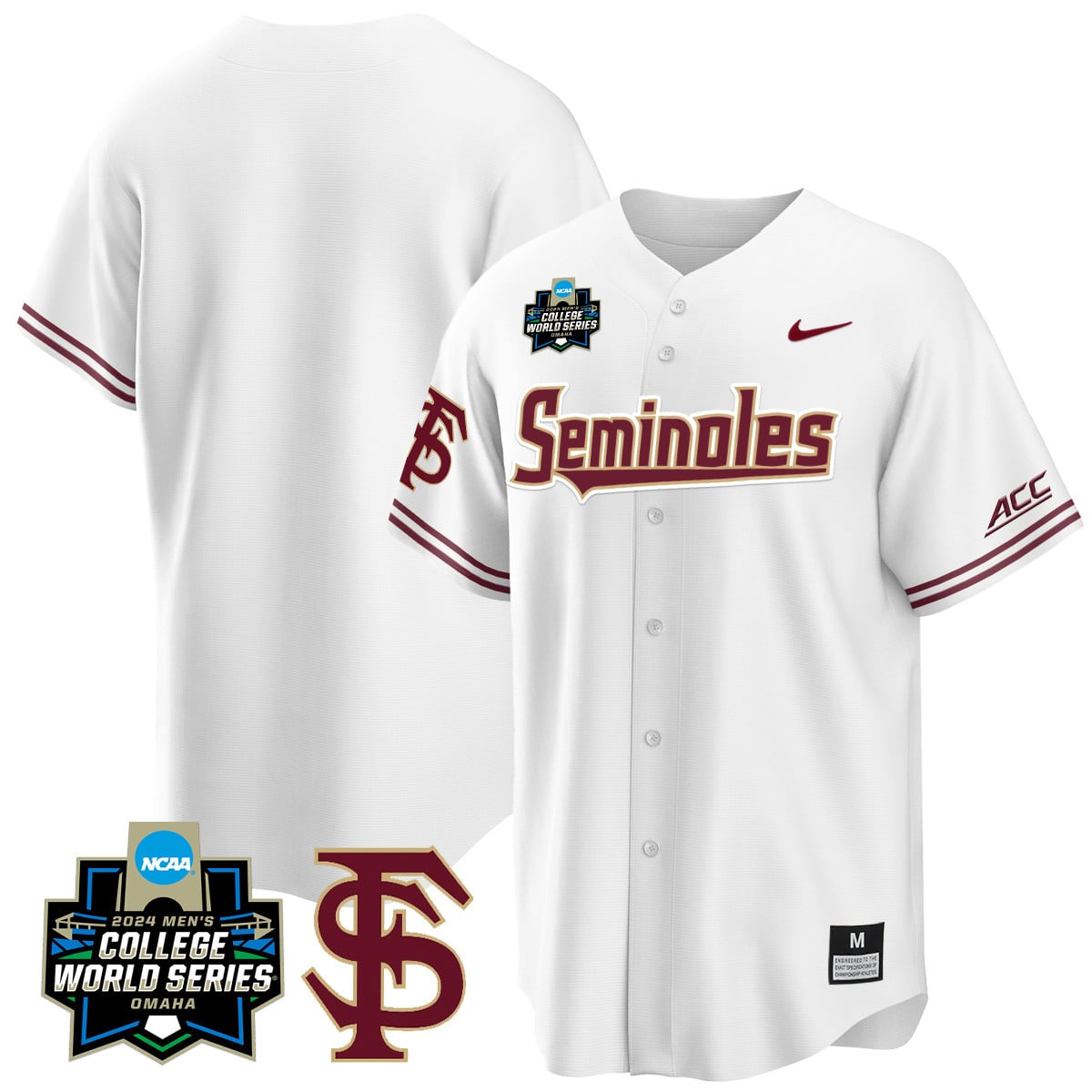 Men's Florida State Seminoles 2024 College World Series Vapor Premier Limited Jersey V1 - All Stitched