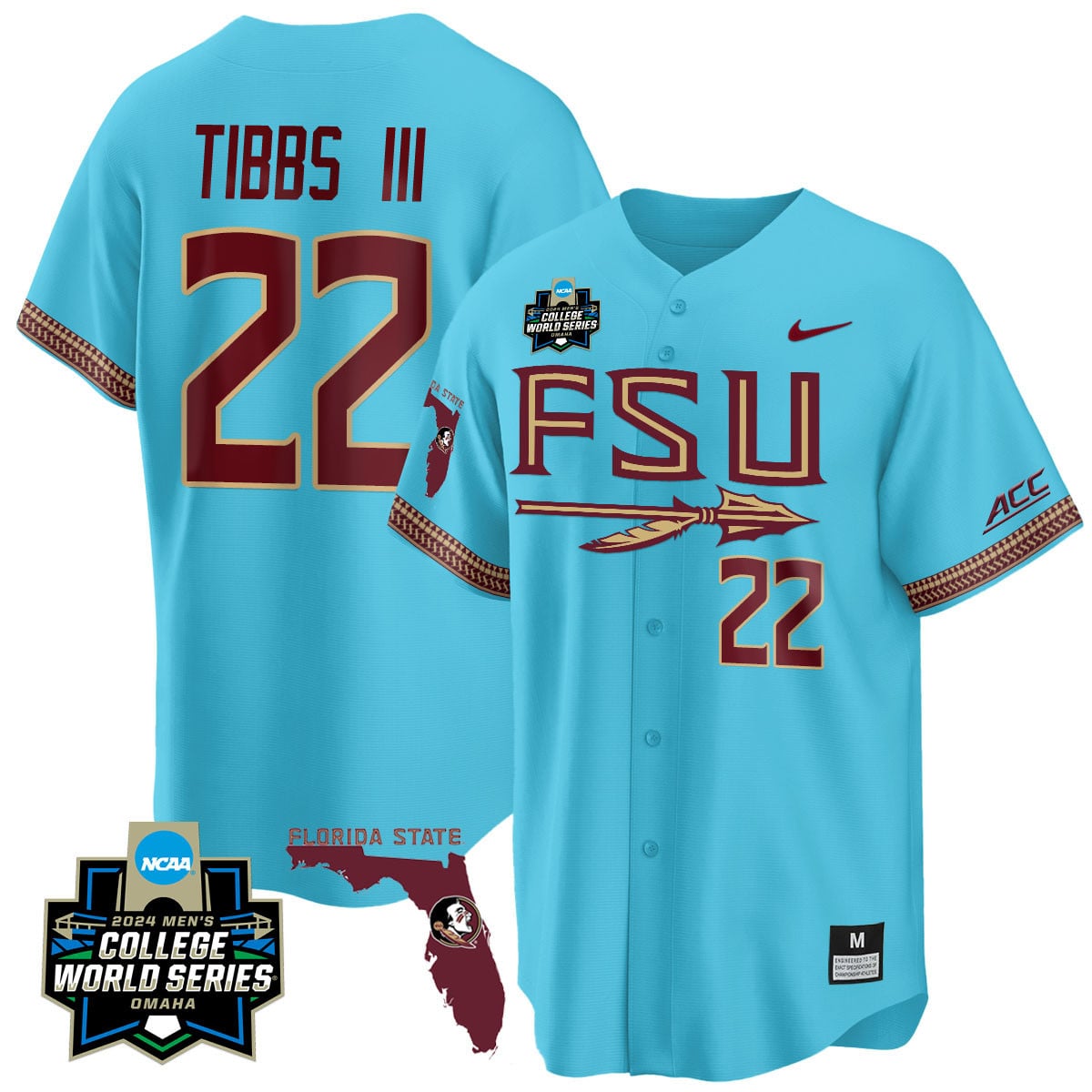 Men's Florida State Seminoles 2024 College World Series Vapor Premier Limited Jersey V2 - All Stitched