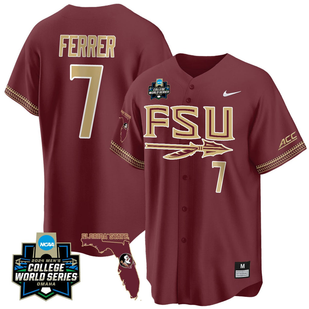 Men's Florida State Seminoles 2024 College World Series Vapor Premier Limited Jersey V2 - All Stitched