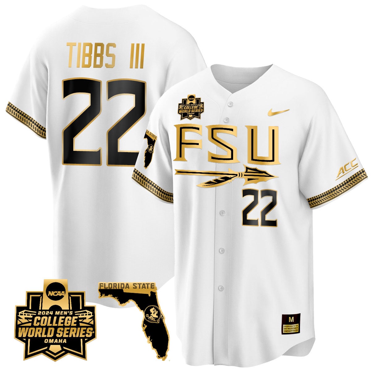 Men's Florida State Seminoles 2024 College World Series Vapor Premier Limited Jersey V2 - All Stitched
