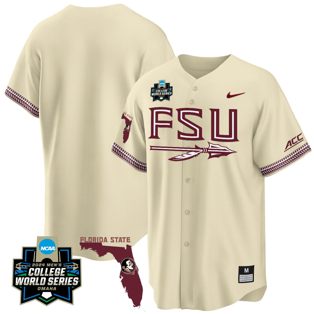 Men's Florida State Seminoles 2024 College World Series Vapor Premier Limited Jersey V2 - All Stitched