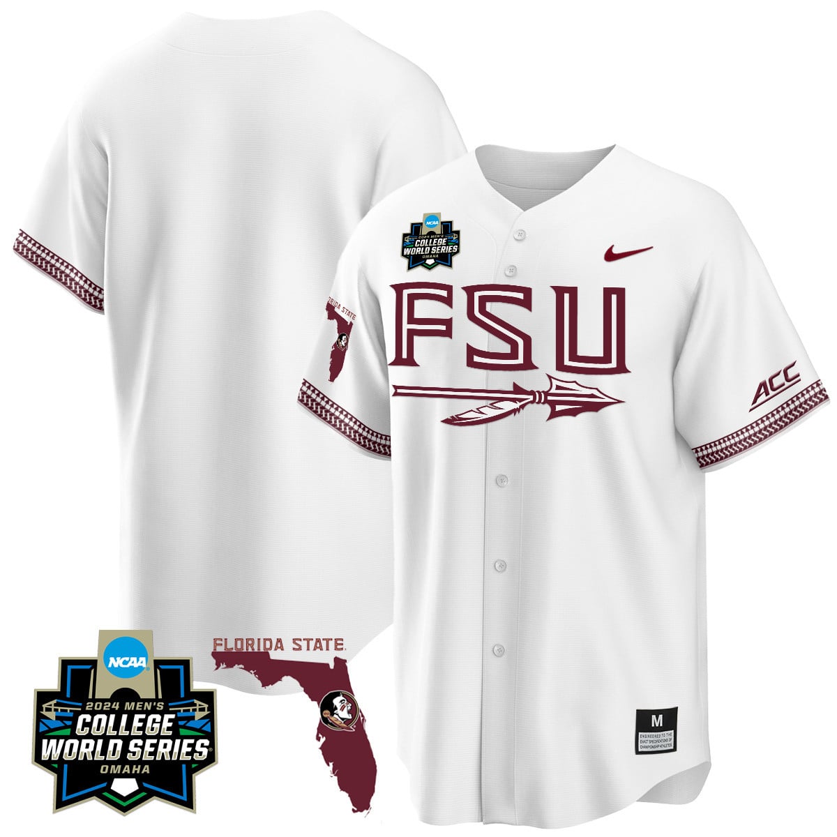 Men's Florida State Seminoles 2024 College World Series Vapor Premier Limited Jersey V2 - All Stitched