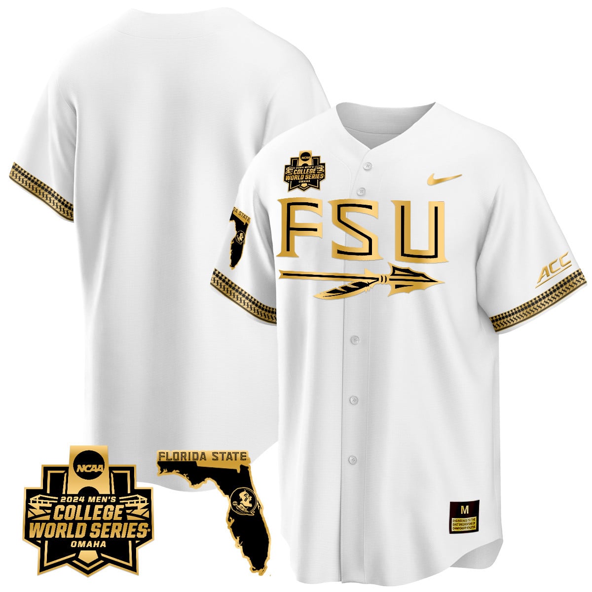 Men's Florida State Seminoles 2024 College World Series Vapor Premier Limited Jersey V2 - All Stitched