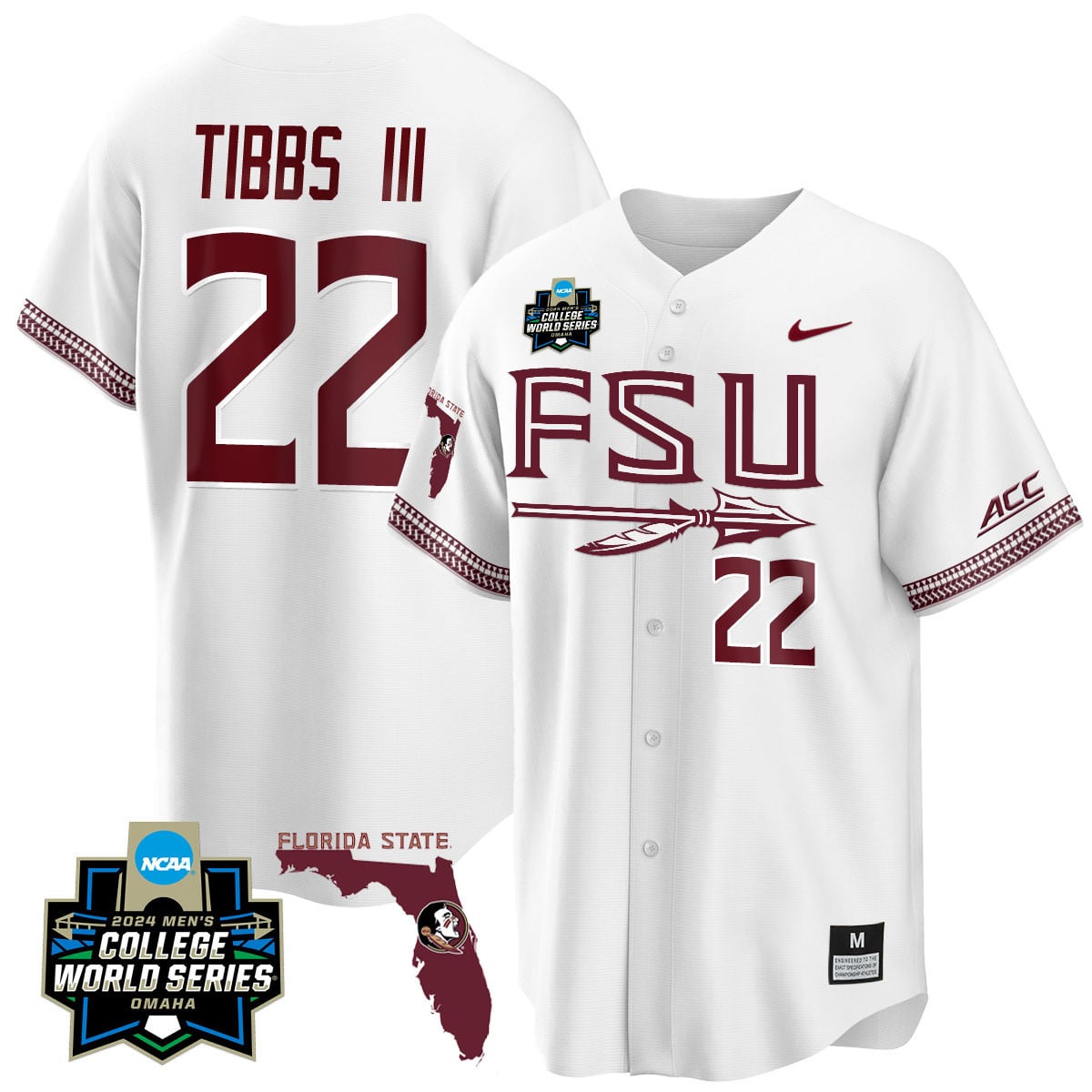 Men's Florida State Seminoles 2024 College World Series Vapor Premier Limited Jersey V2 - All Stitched