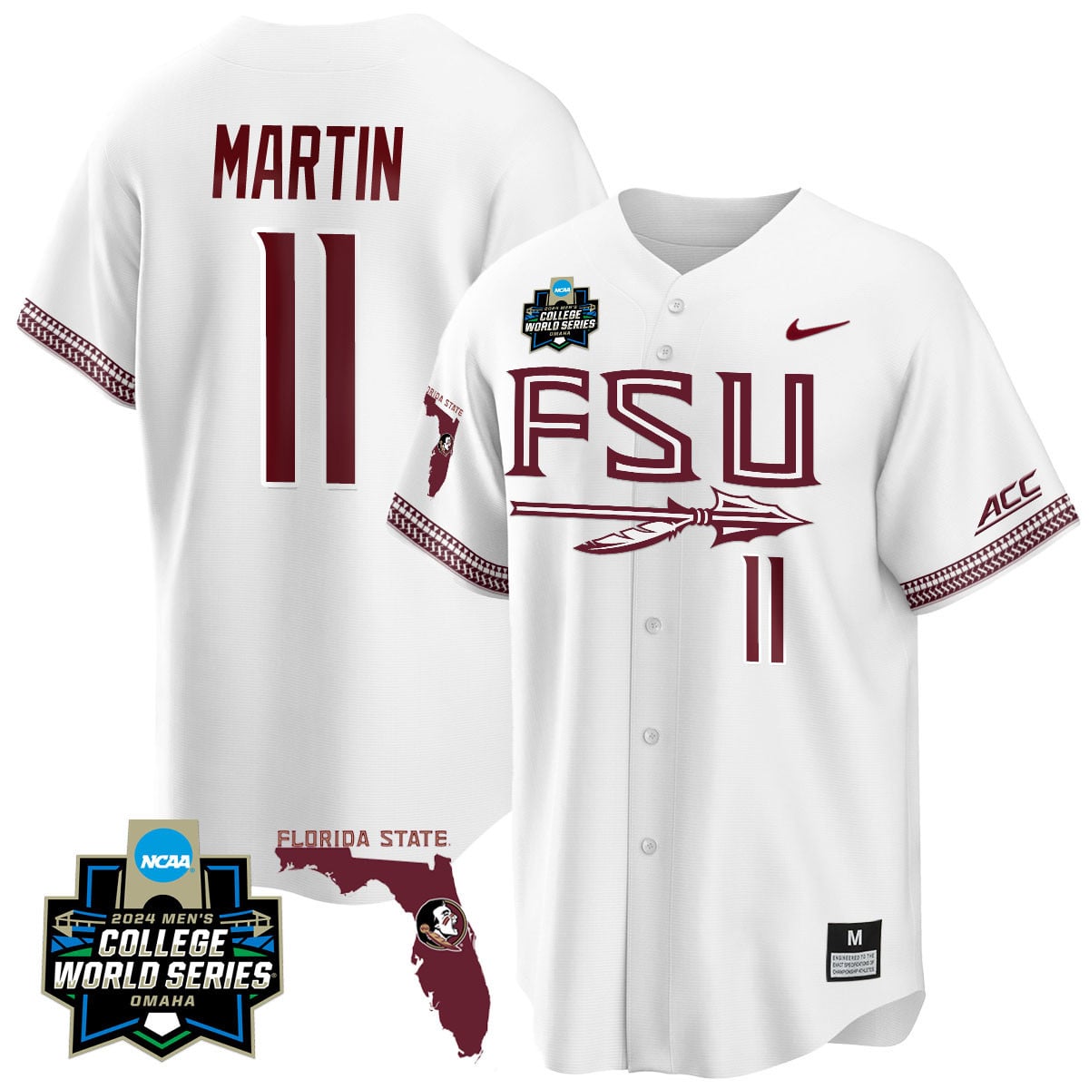 Men's Florida State Seminoles 2024 College World Series Vapor Premier Limited Jersey V2 - All Stitched