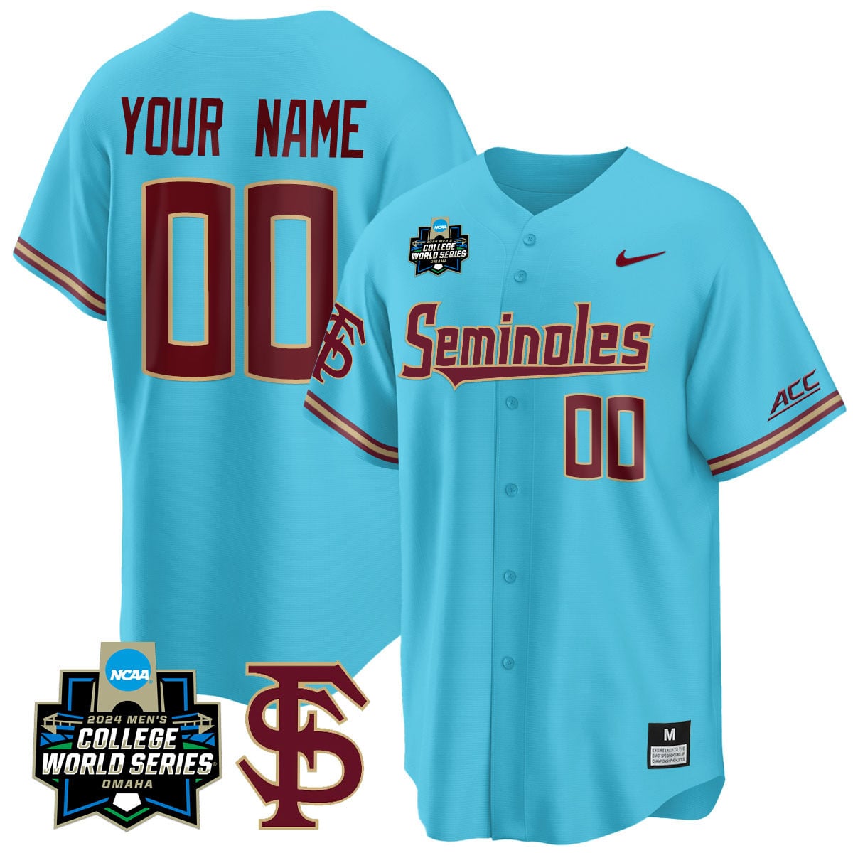 Custom Florida State Seminoles 2024 College World Series Vapor Premier Limited Jersey V1 - All Stitched