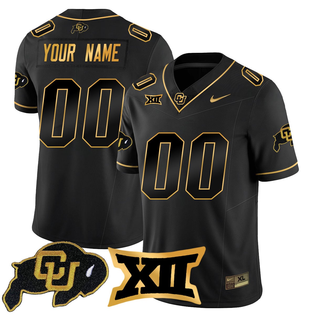 Custom Colorado Buffaloes 2024 Vapor Limited Gold Jersey - All Stitched