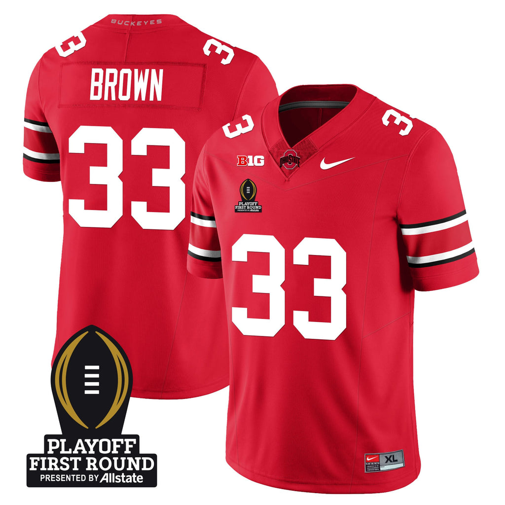 Men's Ohio State Buckeyes Football - Playoff First Round Patch - All Stitched