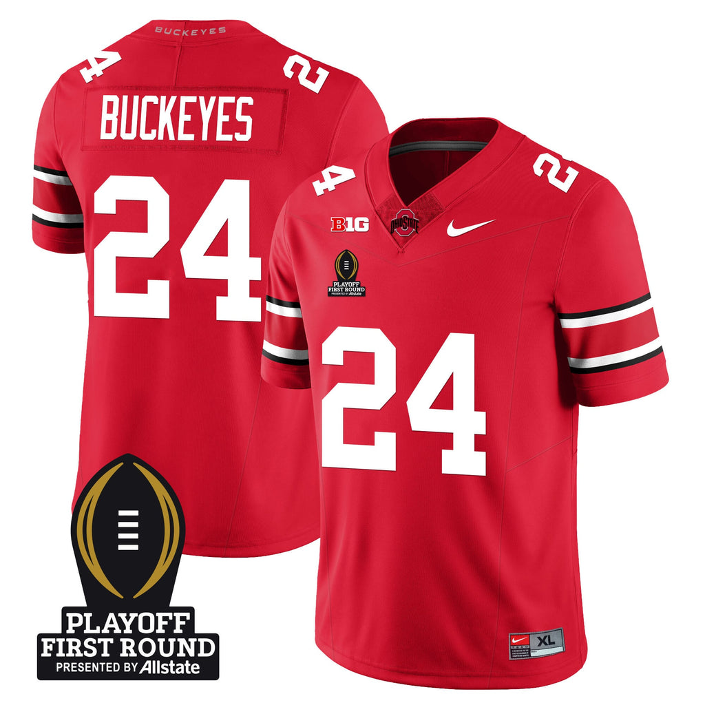 Men's Ohio State Buckeyes Football - Playoff First Round Patch - All Stitched