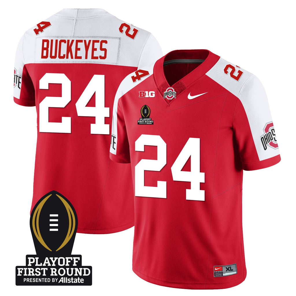 Men's Ohio State Buckeyes Football - Playoff First Round Patch - All Stitched