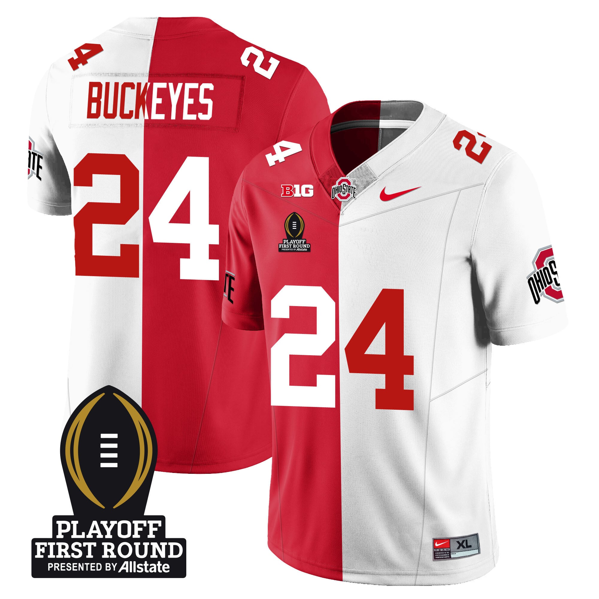 Men's Ohio State Buckeyes Football - Playoff First Round Patch - All Stitched