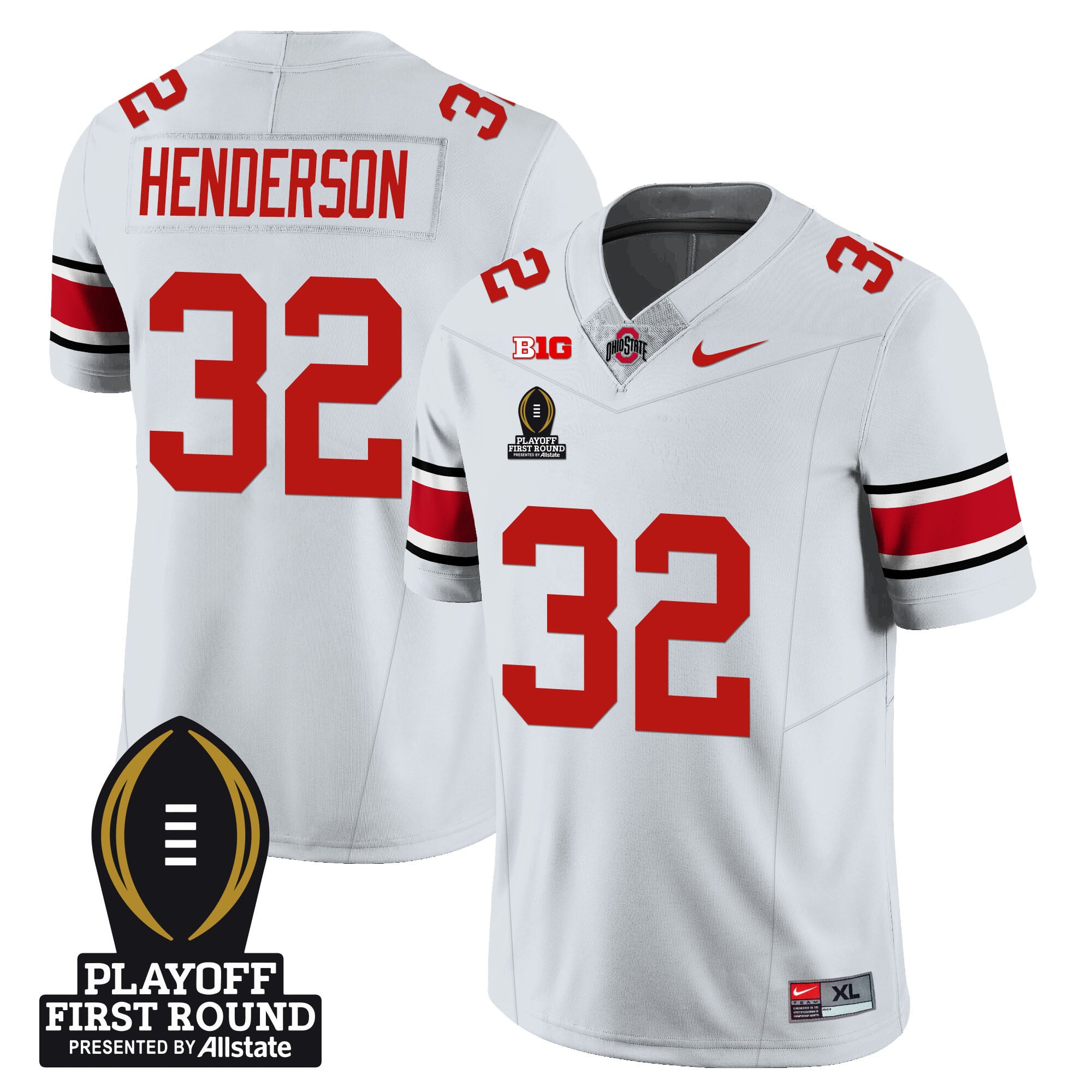 Men's Ohio State Buckeyes Football - Playoff First Round Patch - All Stitched