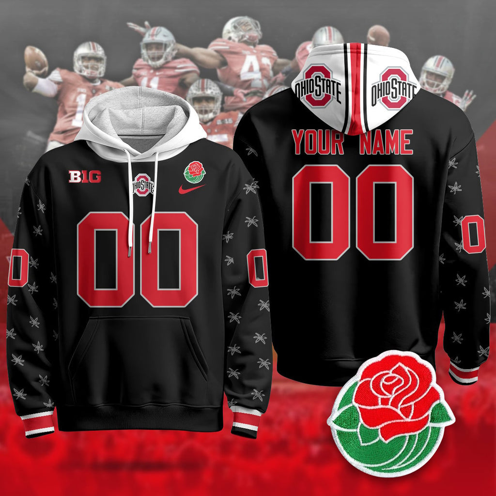 Custom Ohio State Buckeyes 2024 Rose Bowl Hoodie - All Stitched