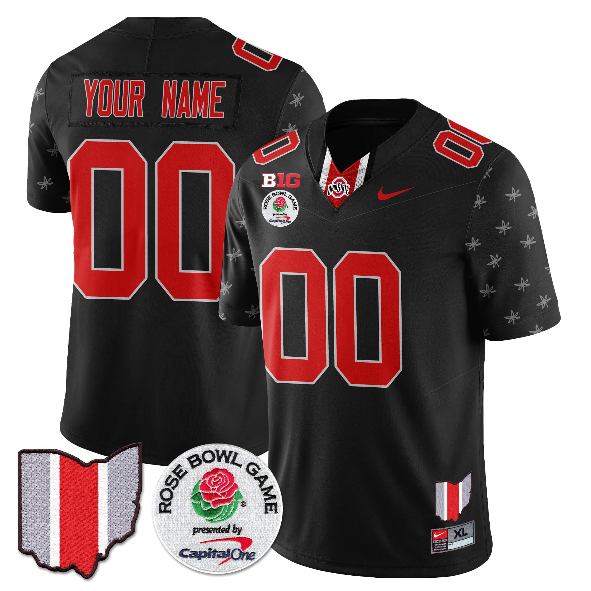 Custom Gender/Name Ohio State Buckeyes 2024 Rose Bowl Jersey N1 - All Stitched