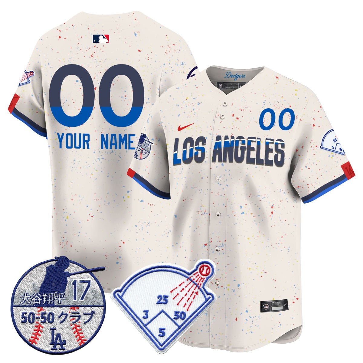 Custom Name/Gender Los Angeles Dodgers Vapor Limited Jersey - Shohei Ohtani Patch - All Stitched