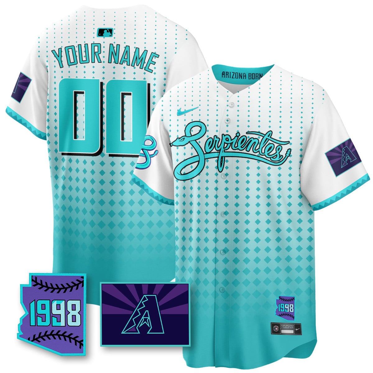Custom Name/Gender Arizona Diamondbacks Purple for Second Serpientes City Connect Jersey - All Stitched