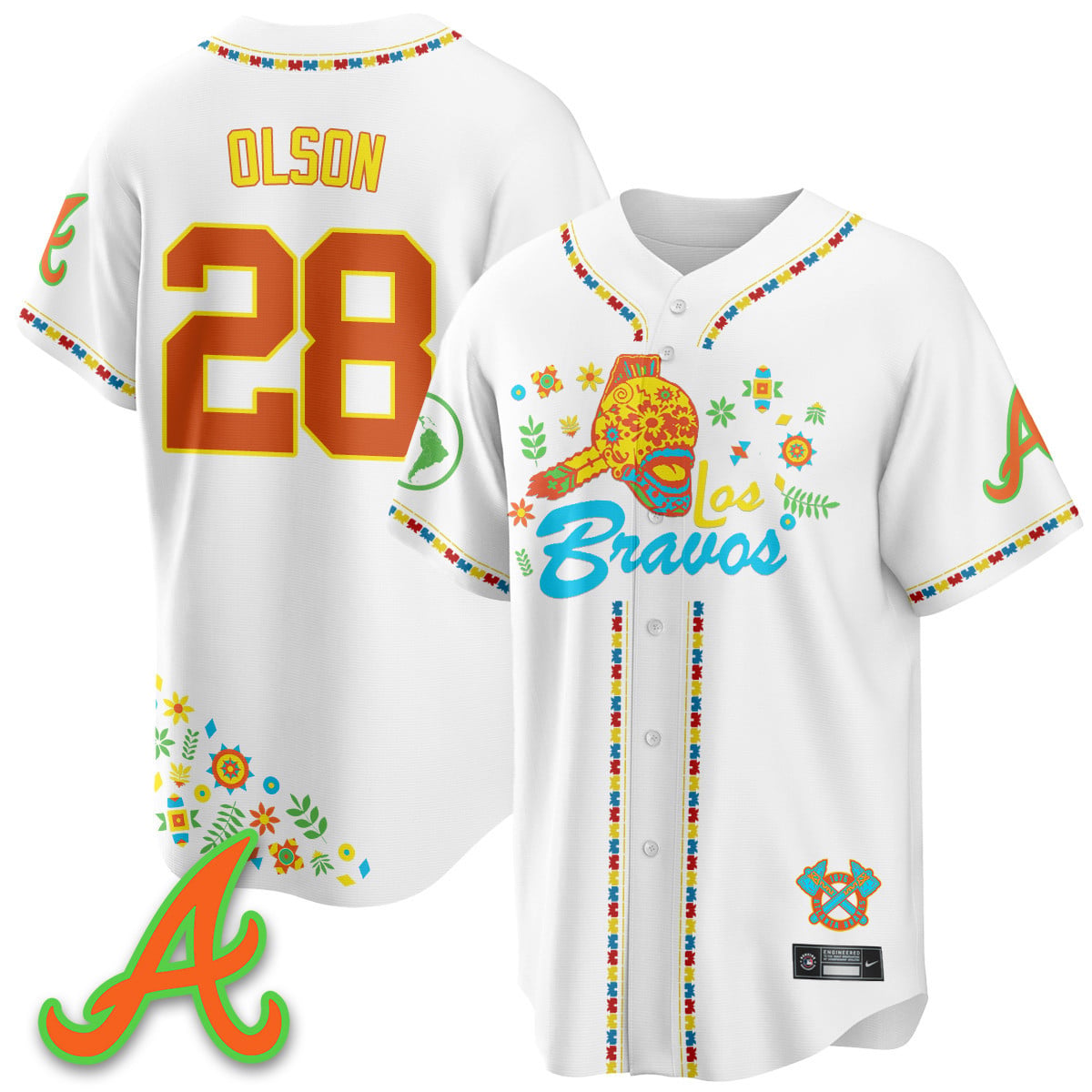 Men's Atlanta Braves 2025 "Los Bravos" Jersey V2 - All Stitched