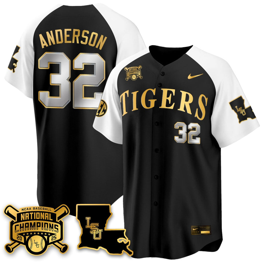Youth's LSU Tigers 2025 World Series Champions Limited Gold Jersey - All Stitched