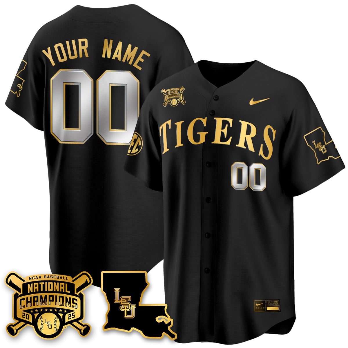 Women's LSU Tigers 2025 World Series Champions Limited Gold Jersey - All Stitched