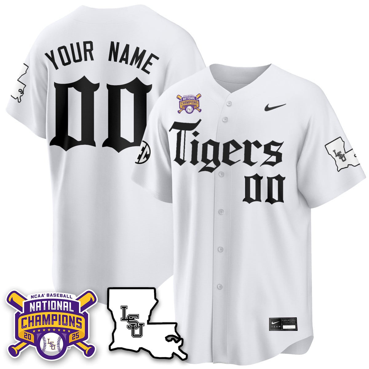 Women's LSU Tigers 2025 World Series Champions 'Gothic Geaux Edition' Jersey - All Stitched