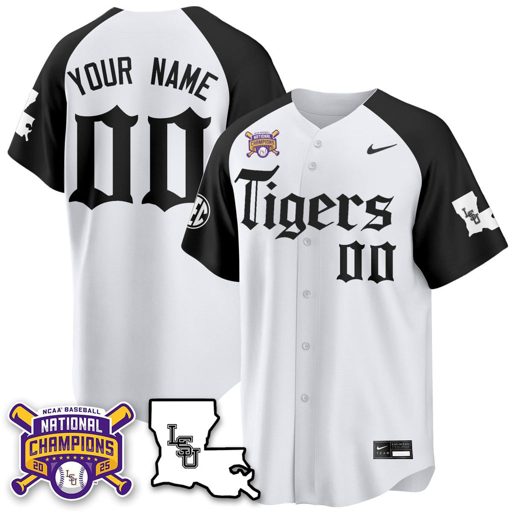 Women's LSU Tigers 2025 World Series Champions 'Gothic Geaux Edition' Jersey - All Stitched