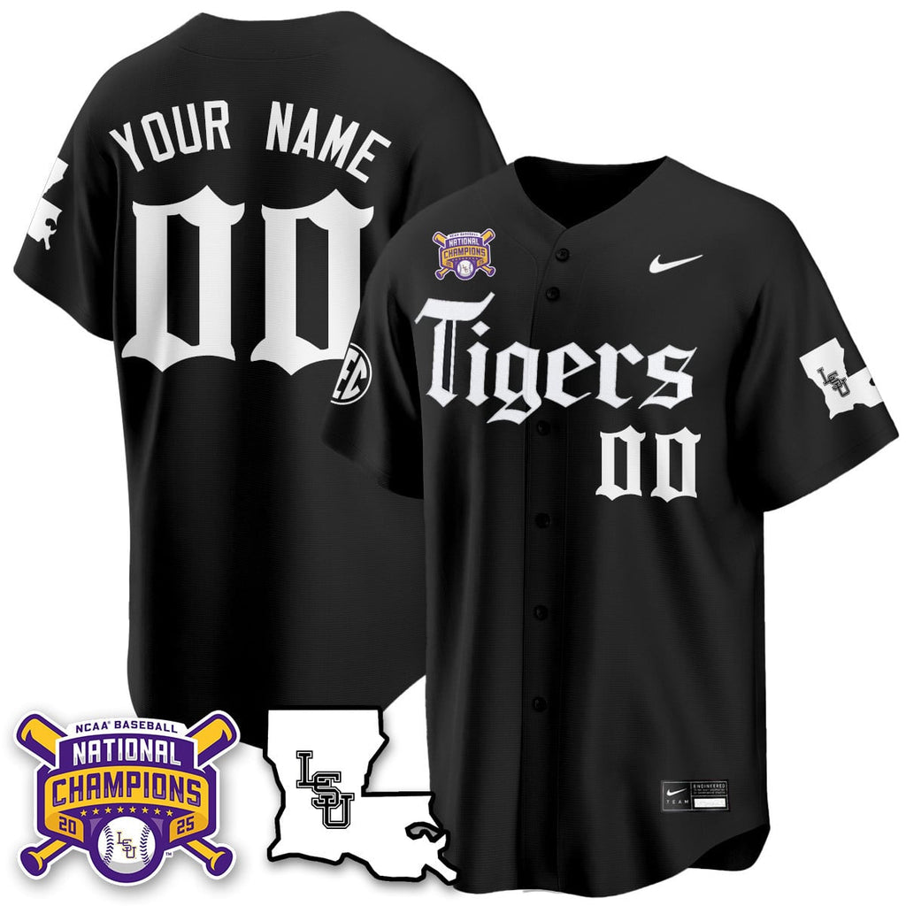 Women's LSU Tigers 2025 World Series Champions 'Gothic Geaux Edition' Jersey - All Stitched