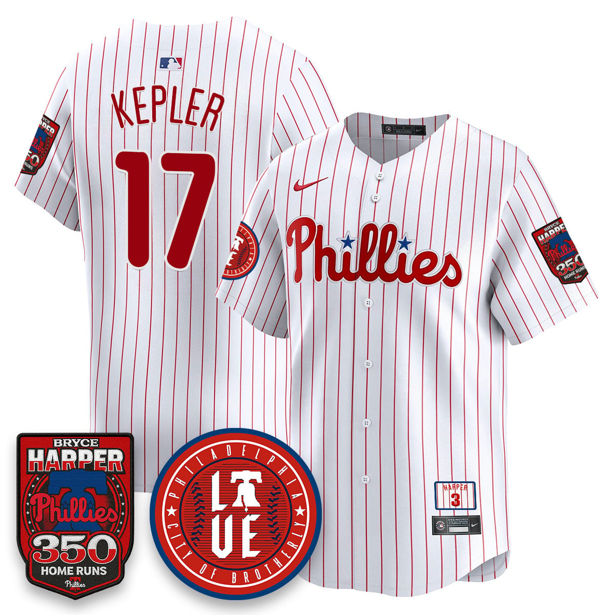 Men's Bryce Harper Philadelphia Phillies 350 Home Runs Jersey - All Stitched