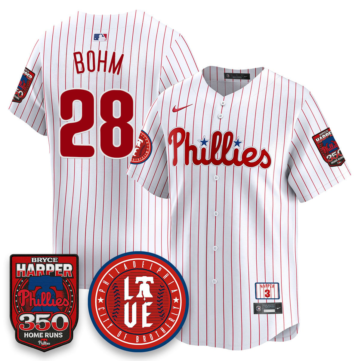 Men's Bryce Harper Philadelphia Phillies 350 Home Runs Jersey - All Stitched