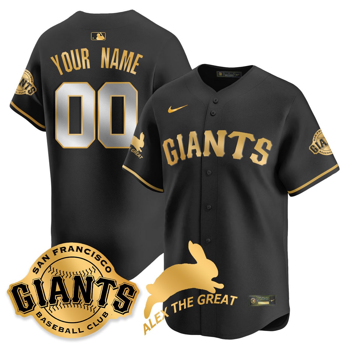Custom San Francisco Giants "Alex the Great" Rabbit Memories 2025 Jersey - All Stitched