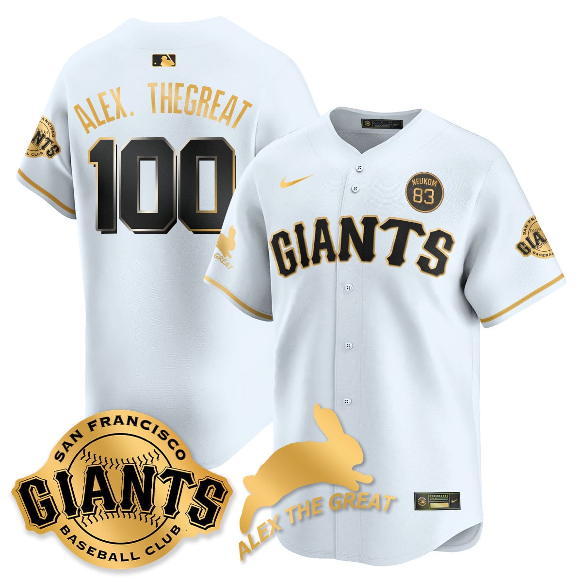 Custom San Francisco Giants "Alex the Great" Rabbit Memories 2025 Jersey - All Stitched