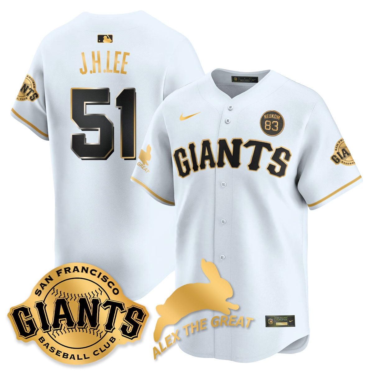 Custom San Francisco Giants "Alex the Great" Rabbit Memories 2025 Jersey - All Stitched