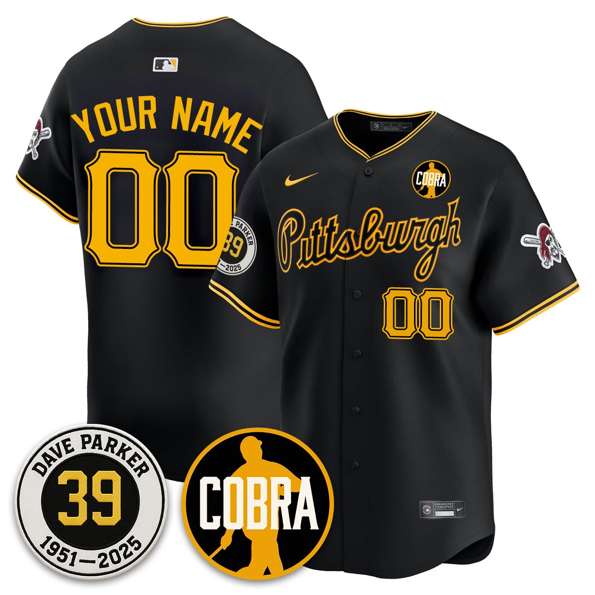 Custom Pittsburgh Pirates Memories Dave Parker Jersey- COBRA Patch - All Stitched