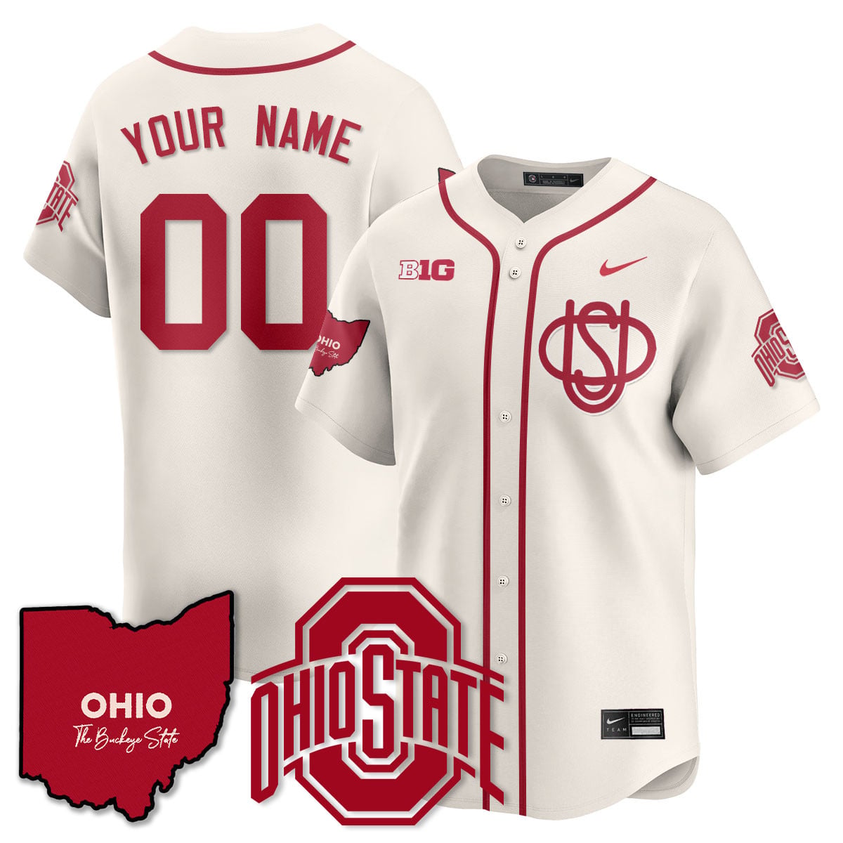 Women's Ohio State Buckeyes 2025 Wordmark Jersey - All Stitched