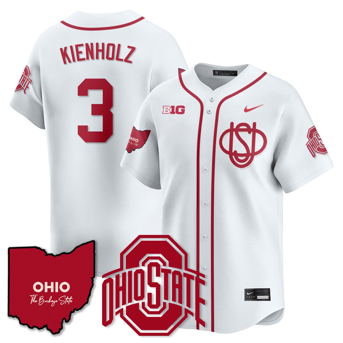 Men's Ohio State Buckeyes 2025 Wordmark Jersey - All Stitched