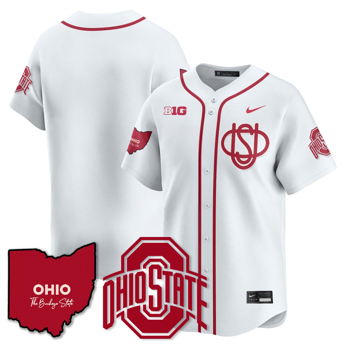 Men's Ohio State Buckeyes 2025 Wordmark Jersey - All Stitched