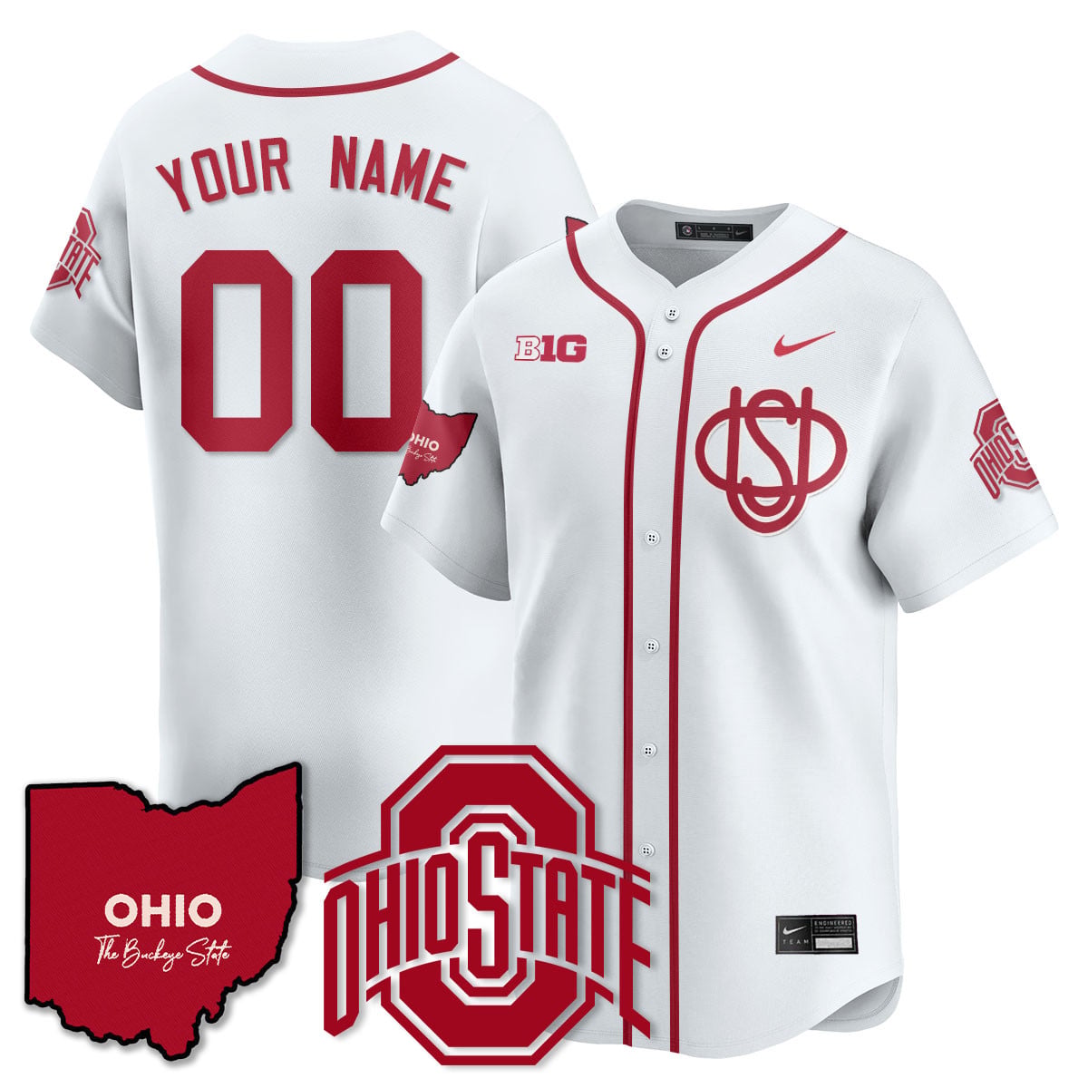 Women's Ohio State Buckeyes 2025 Wordmark Jersey - All Stitched