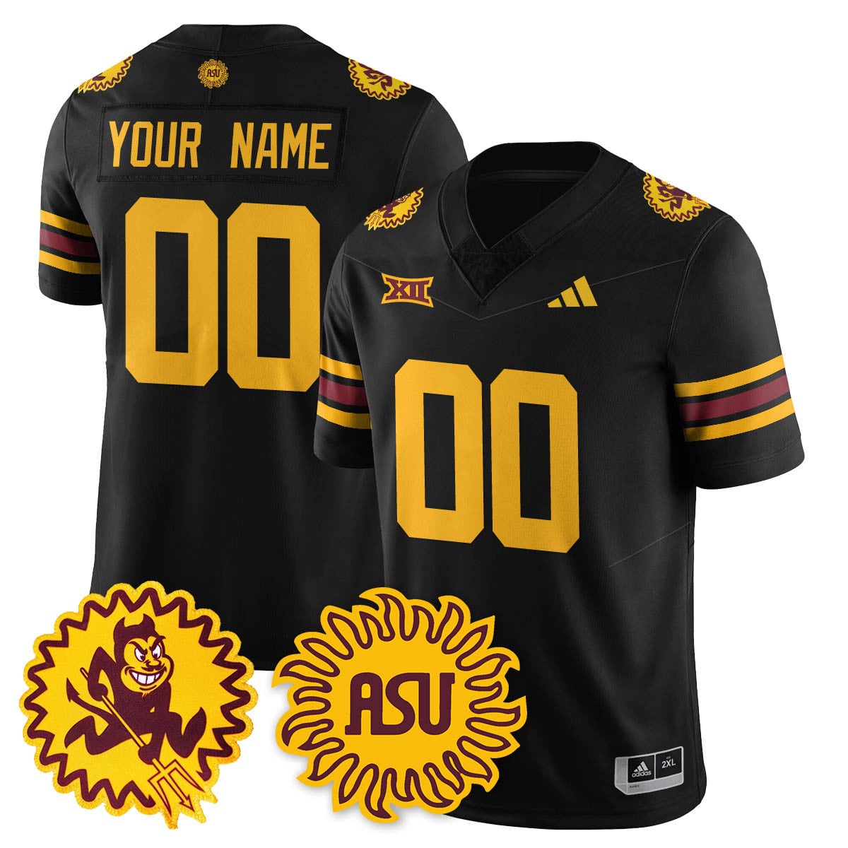Arizona State Sun Devils 1975 Throwback Custom Uniform - All Stitched