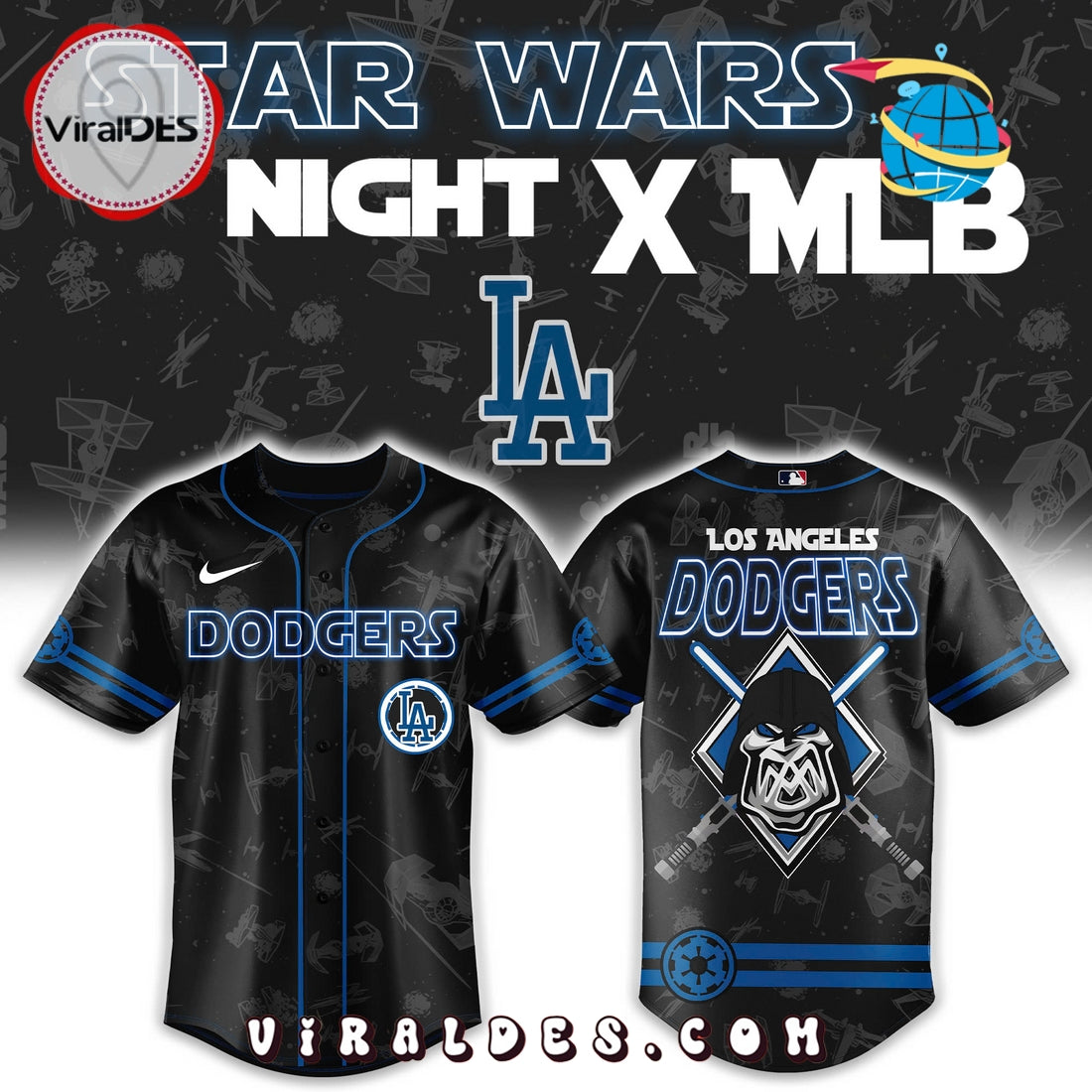 2025 LA Dodgers x Star Wars Night Baseball Jersey