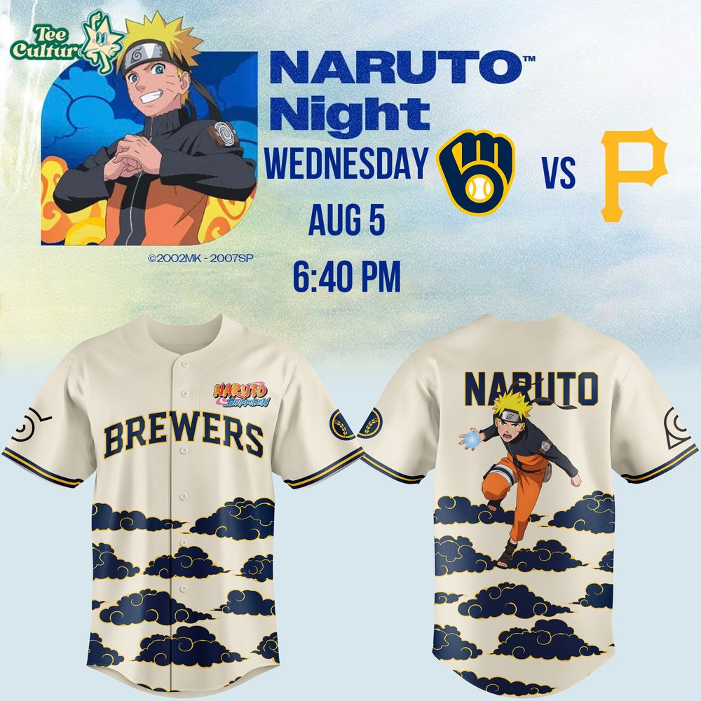 Special New Edition Milwaukee Brewers x Naruto Night Jersey