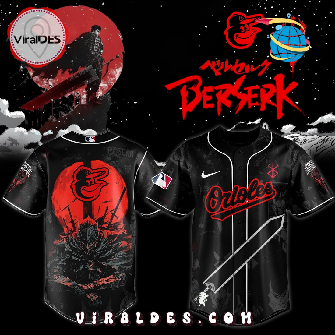 Baltimore Orioles x Berserk Limited Edition Baseball Jersey