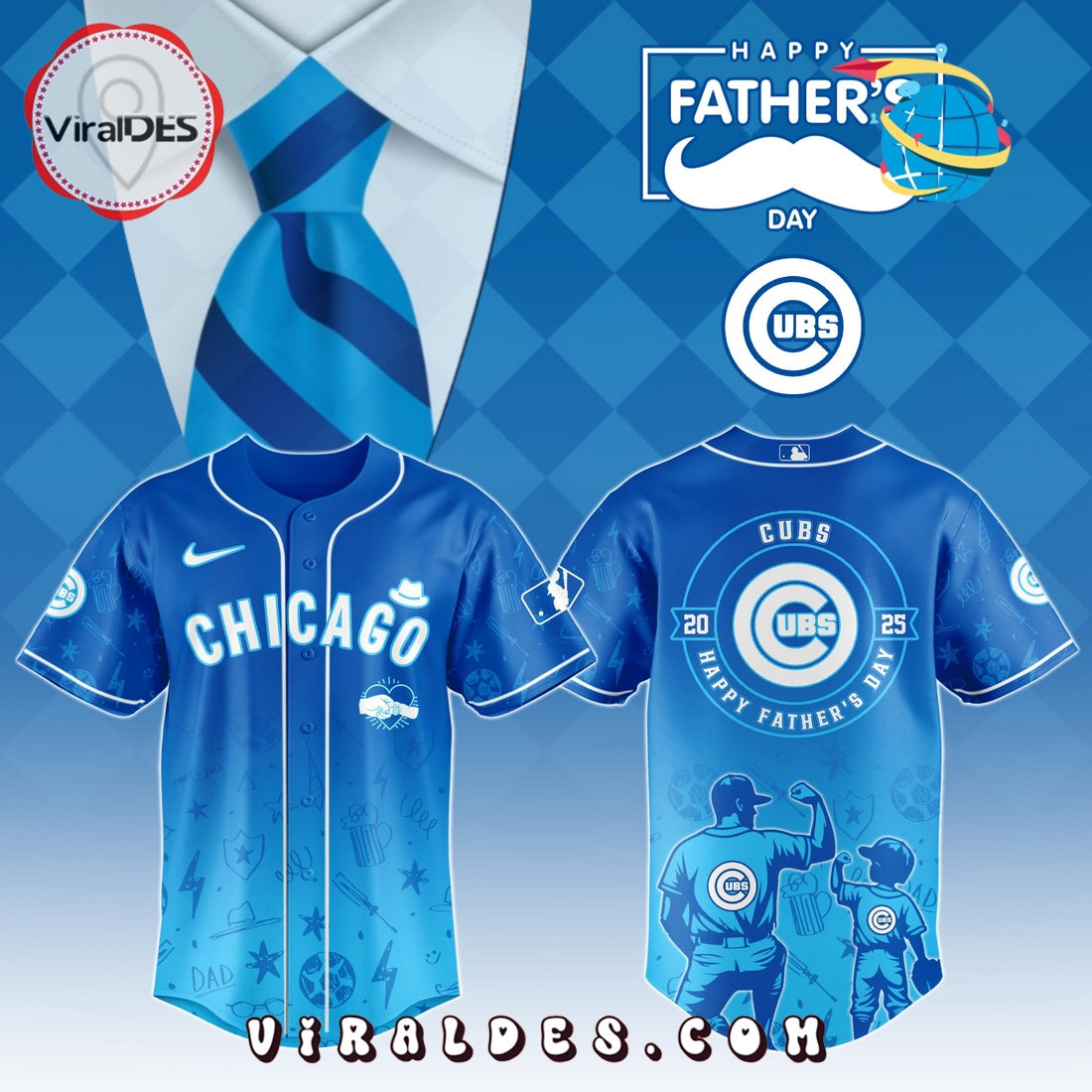 Chicago Cubs Father's Day Baseball Jersey