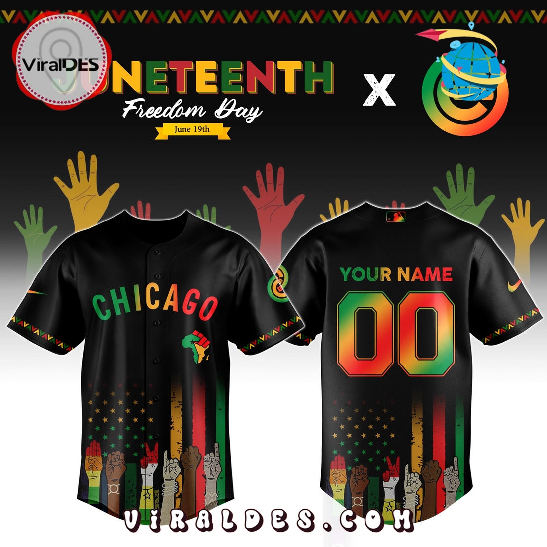 Chicago Cubs Custom MLB Juneteenth Baseball Jersey