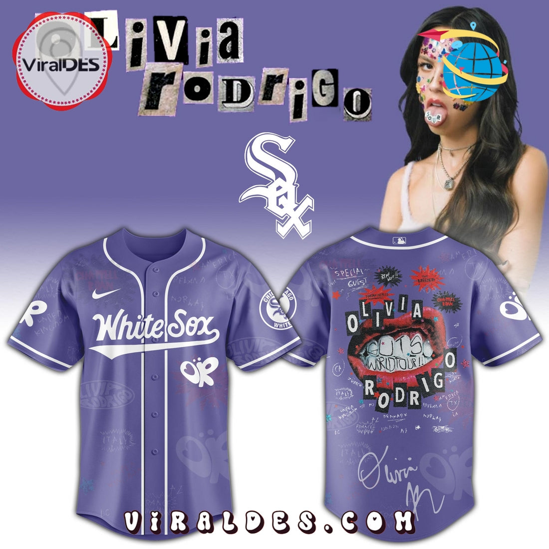 Chicago White Sox MLB x Olivia Rodrigo Guts World Tour Jersey