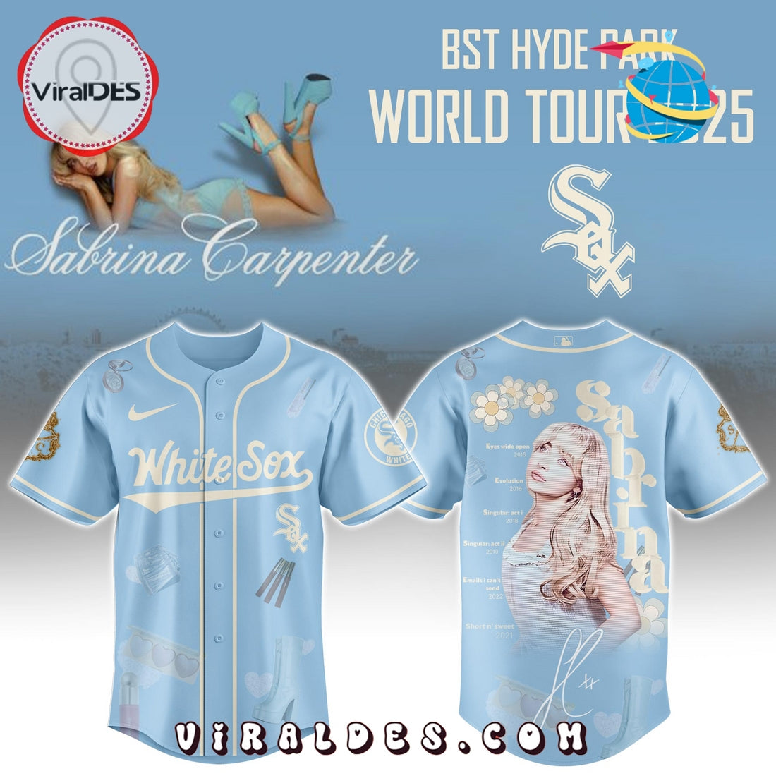 Chicago White Sox MLB x Sabrina Carpenter Baseball Jersey