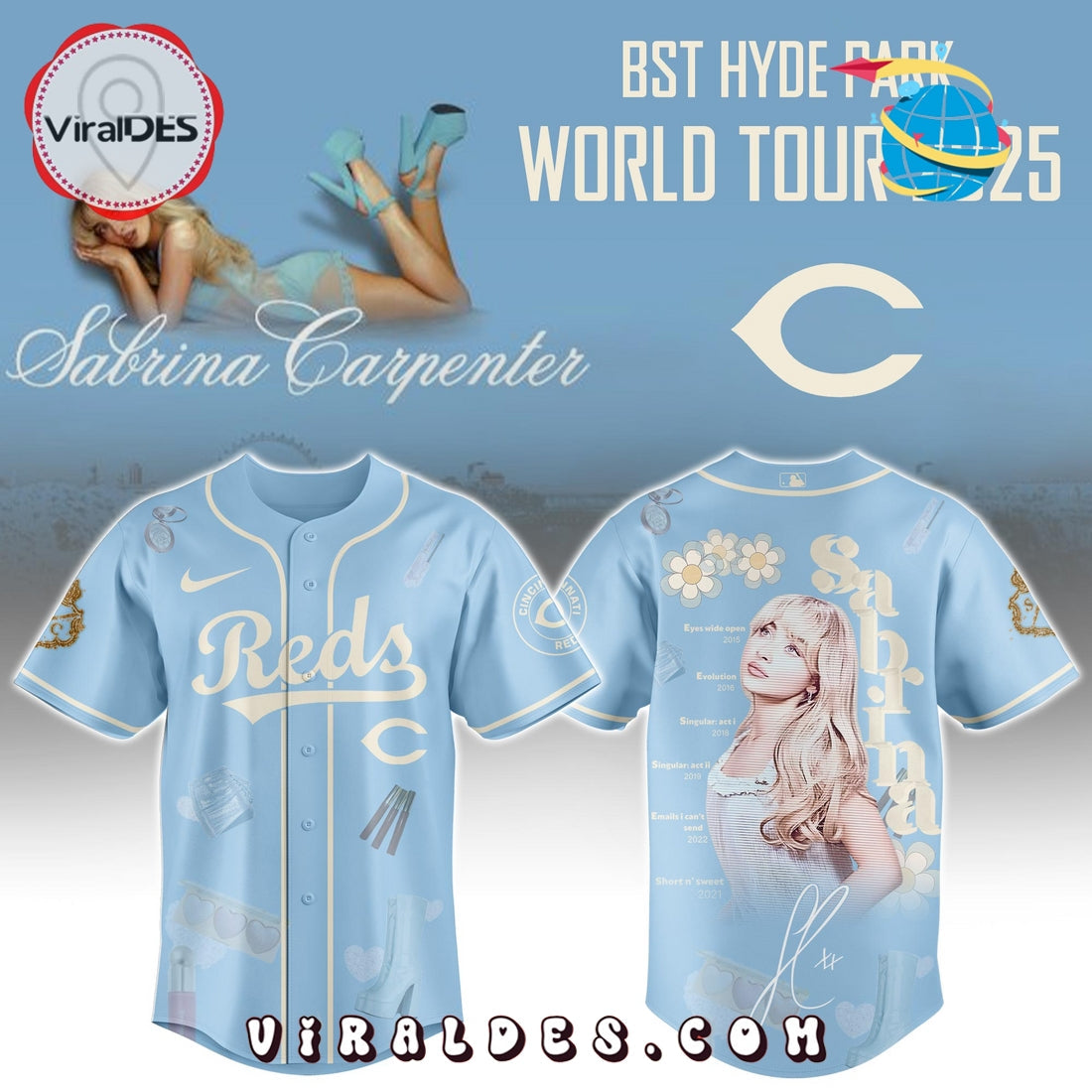 Cincinnati Reds MLB x Sabrina Carpenter Baseball Jersey