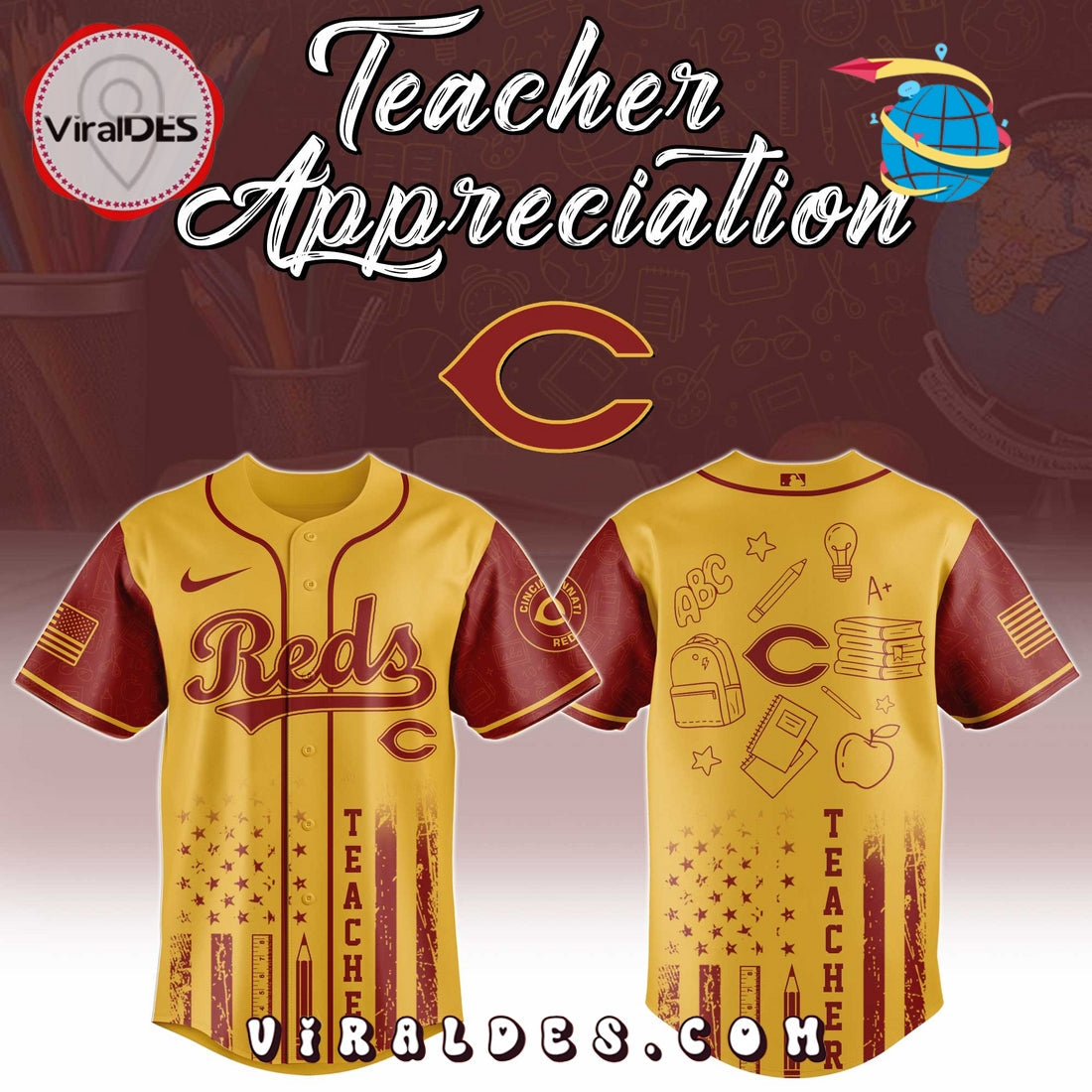 Cincinnati Reds MLB x Teacher Appreciation Day Jersey
