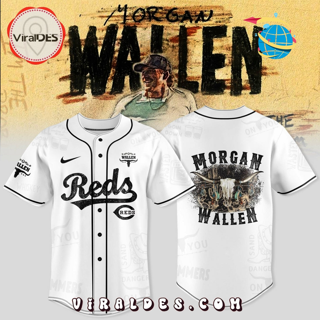 Cincinnati Reds x Wallen Morgan Tour Baseball Jersey