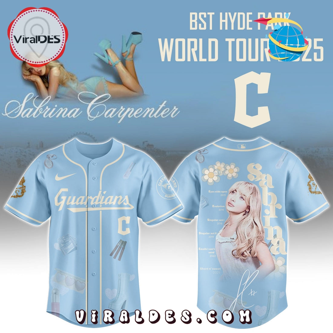 Cleveland Guardians MLB x Sabrina Carpenter Baseball Jersey